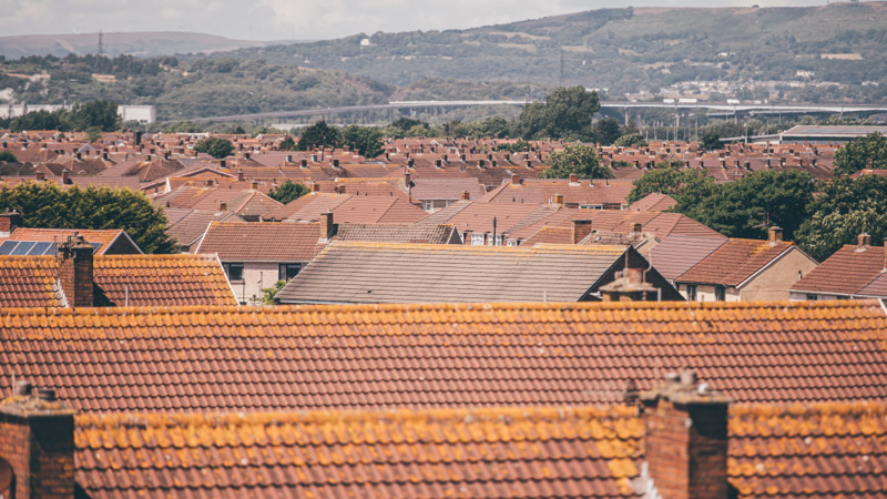 Image overlooking the rooftops of the Sandfields area