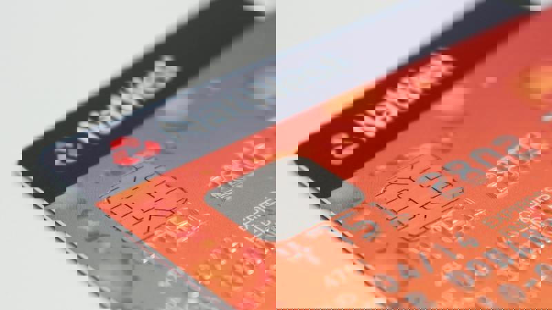 Close up of a bank card