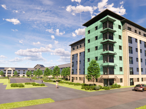 Computer generated image of proposed new flats in Sandfields
