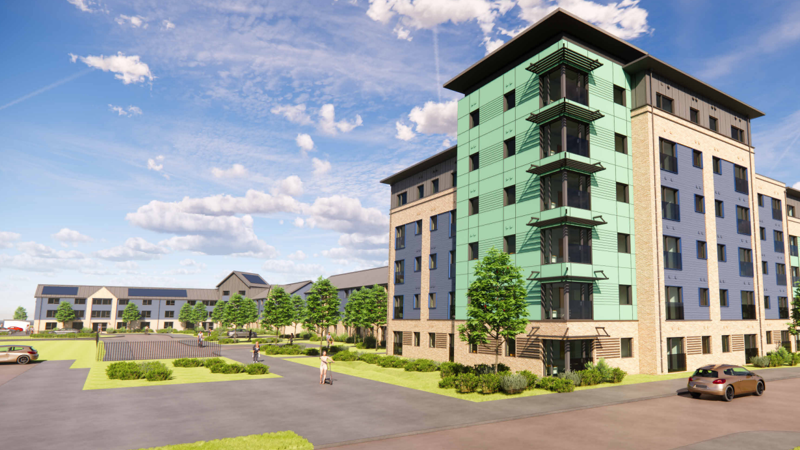 Computer generated image of proposed new flats in Sandfields